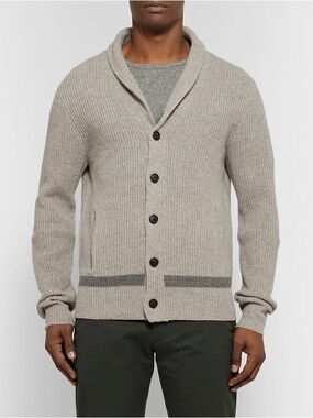 Club Monaco | Slim Fit Shawl Collar 100% Merino Wool Cardigan Gray Size Medium